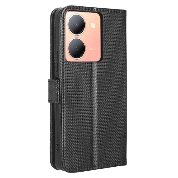 For vivo Y36 4G (Global) / Y36 5G (Global) / Y78 5G (China) / Y78m 5G / Y27 5G / Y27s 4G / Y77t 5G / Y78 5G Stand Wallet Leather Case - Black