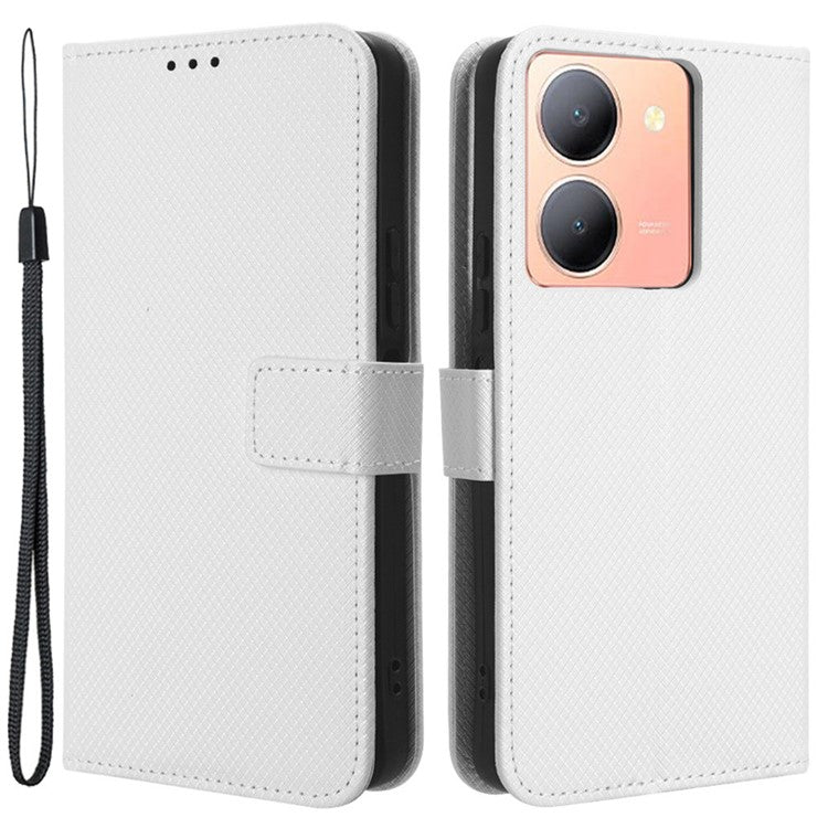 For vivo Y36 4G (Global) / Y36 5G (Global) / Y78 5G (China) / Y78m 5G / Y27 5G / Y27s 4G / Y77t 5G / Y78 5G Stand Wallet Leather Case - White