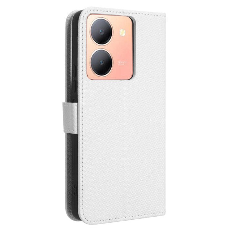 For vivo Y36 4G (Global) / Y36 5G (Global) / Y78 5G (China) / Y78m 5G / Y27 5G / Y27s 4G / Y77t 5G / Y78 5G Stand Wallet Leather Case - White