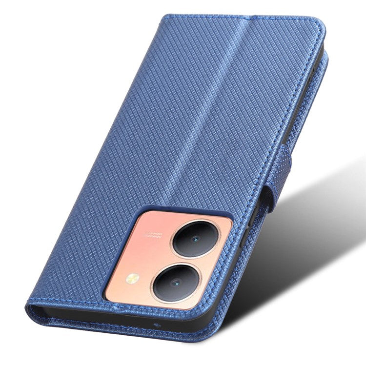 For vivo Y36 4G (Global) / Y36 5G (Global) / Y78 5G (China) / Y78m 5G / Y27 5G / Y27s 4G / Y77t 5G / Y78 5G Stand Wallet Leather Case - Blue