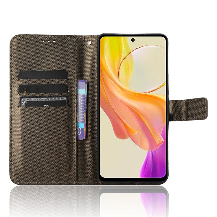 For vivo Y36 4G (Global) / Y36 5G (Global) / Y78 5G (China) / Y78m 5G / Y27 5G / Y27s 4G / Y77t 5G / Y78 5G Stand Wallet Leather Case - Brown