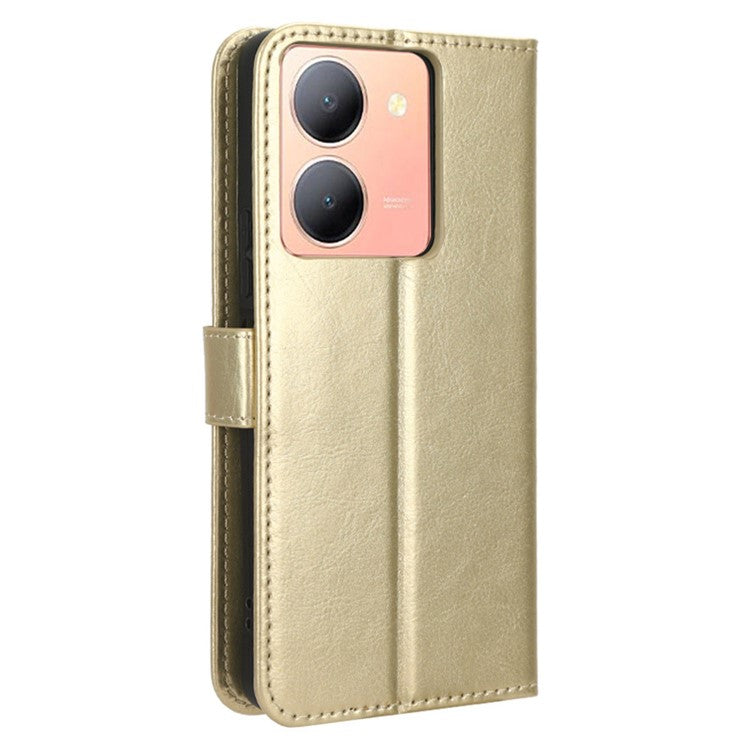 For vivo Y36 4G (Global) / Y36 5G (Global) / Y78 5G (China) / Y78m 5G / Y27 5G / Y27s 4G / Y77t 5G / Y78 5G Leather Case Wallet Phone Cover - Gold