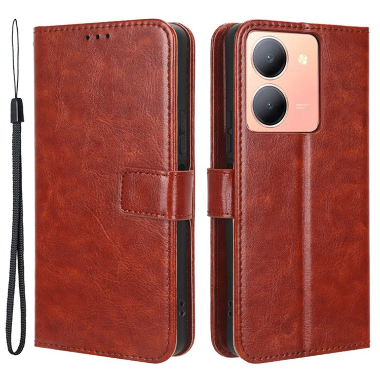 For vivo Y36 4G (Global) / Y36 5G (Global) / Y78 5G (China) / Y78m 5G / Y27 5G / Y27s 4G / Y77t 5G / Y78 5G  Leather Case Wallet Phone Cover - Brown