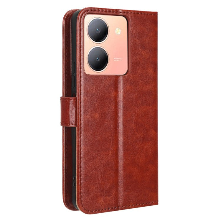 For vivo Y36 4G (Global) / Y36 5G (Global) / Y78 5G (China) / Y78m 5G / Y27 5G / Y27s 4G / Y77t 5G / Y78 5G  Leather Case Wallet Phone Cover - Brown