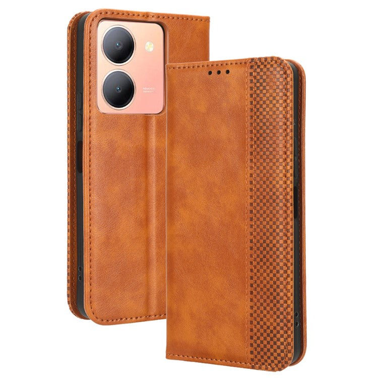 For vivo Y36 4G (Global) / Y36 5G (Global) / Y78 5G (China) / Y78m 5G / Y27 5G / Y27s 4G / Y77t 5G / Y78 5G  Retro Stand Wallet Phone Case - Brown