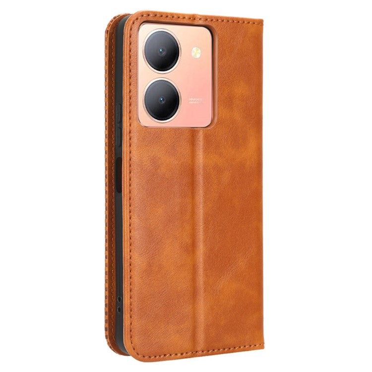 For vivo Y36 4G (Global) / Y36 5G (Global) / Y78 5G (China) / Y78m 5G / Y27 5G / Y27s 4G / Y77t 5G / Y78 5G  Retro Stand Wallet Phone Case - Brown