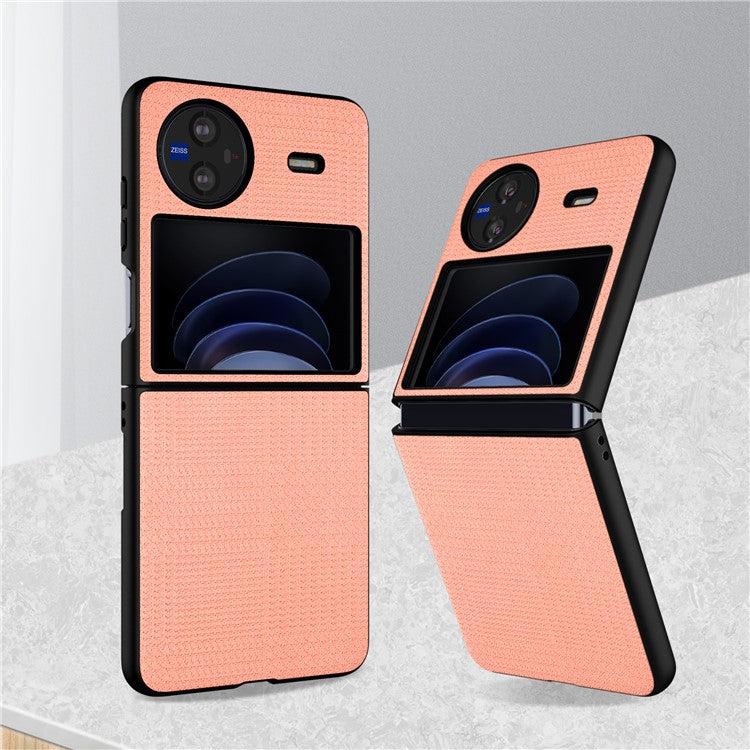 VILI TH Series Drop-proof Case for vivo X Flip PU Leather Coated PC+TPU Protective Cellphone Cover - Pink