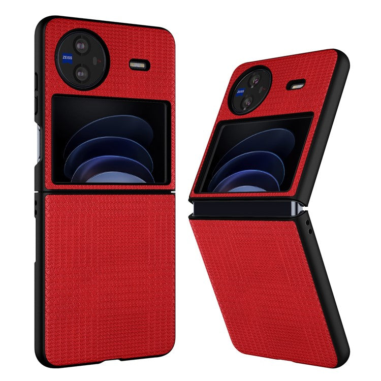 VILI TH Series Drop-proof Case for vivo X Flip PU Leather Coated PC+TPU Protective Cellphone Cover - Red