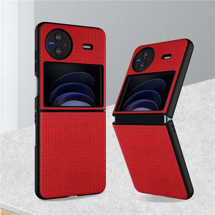 VILI TH Series Drop-proof Case for vivo X Flip PU Leather Coated PC+TPU Protective Cellphone Cover - Red