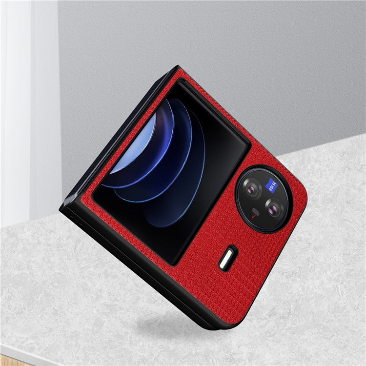 VILI TH Series Drop-proof Case for vivo X Flip PU Leather Coated PC+TPU Protective Cellphone Cover - Red