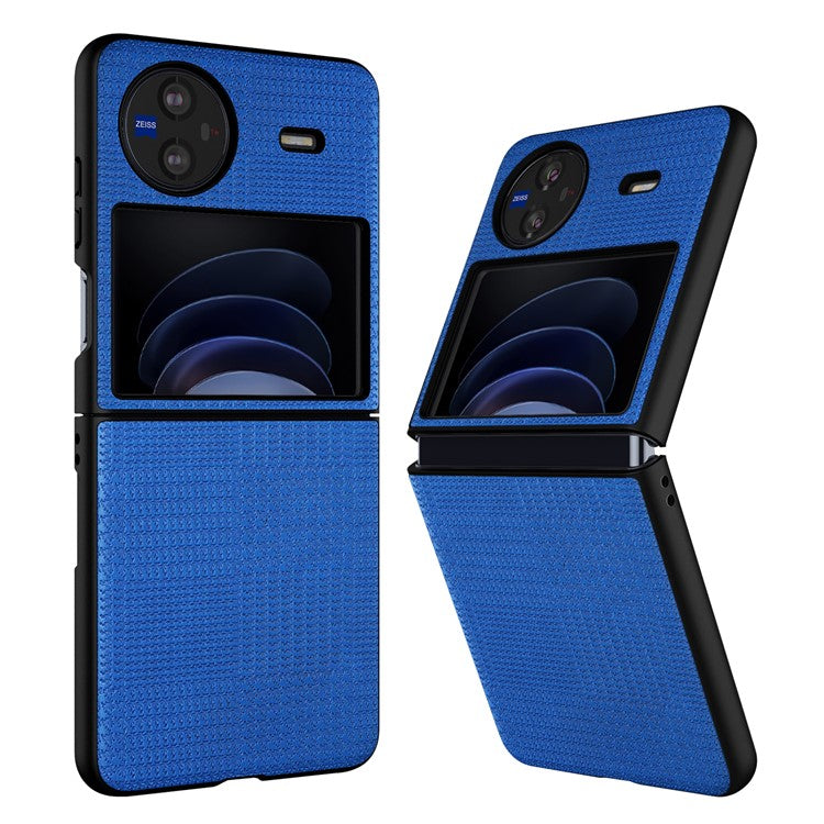 VILI TH Series Drop-proof Case for vivo X Flip PU Leather Coated PC+TPU Protective Cellphone Cover - Blue