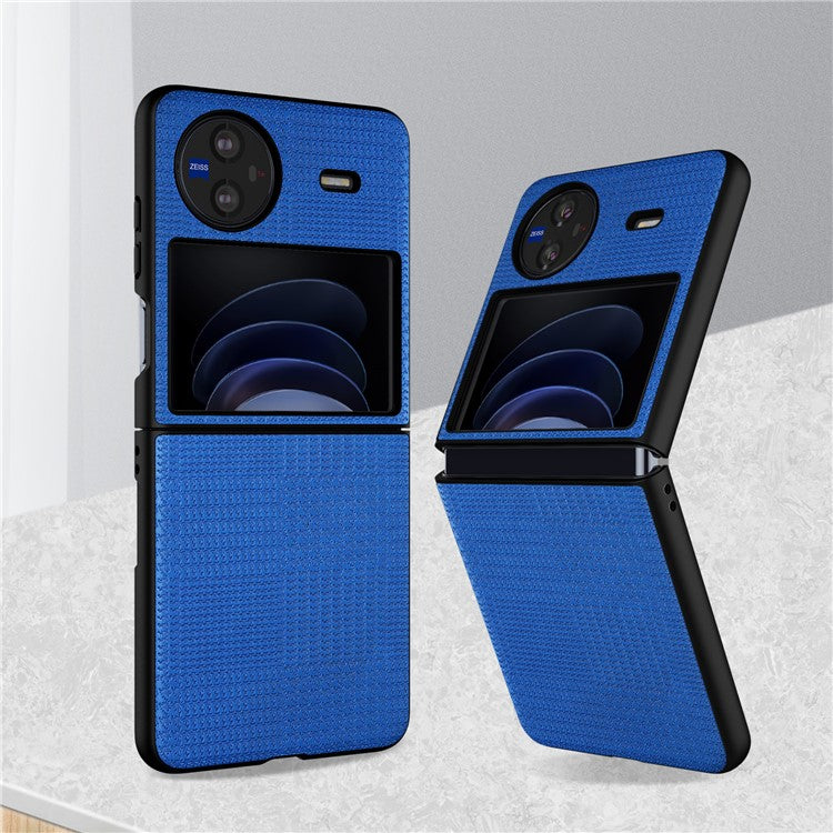 VILI TH Series Drop-proof Case for vivo X Flip PU Leather Coated PC+TPU Protective Cellphone Cover - Blue