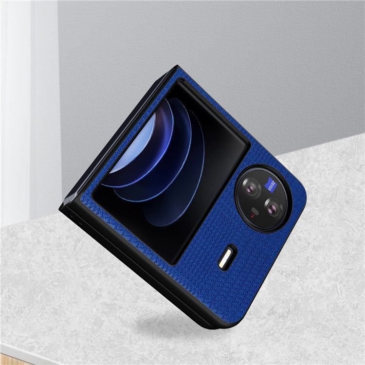 VILI TH Series Drop-proof Case for vivo X Flip PU Leather Coated PC+TPU Protective Cellphone Cover - Blue