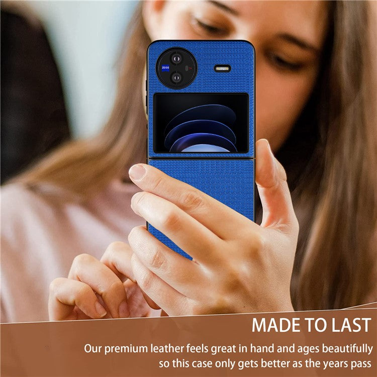 VILI TH Series Drop-proof Case for vivo X Flip PU Leather Coated PC+TPU Protective Cellphone Cover - Blue