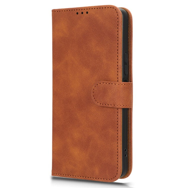 For vivo Y78 5G PU Leather Wallet Cover Flip Stand Skin-touch Magnetic Clasp Phone Case - Brown