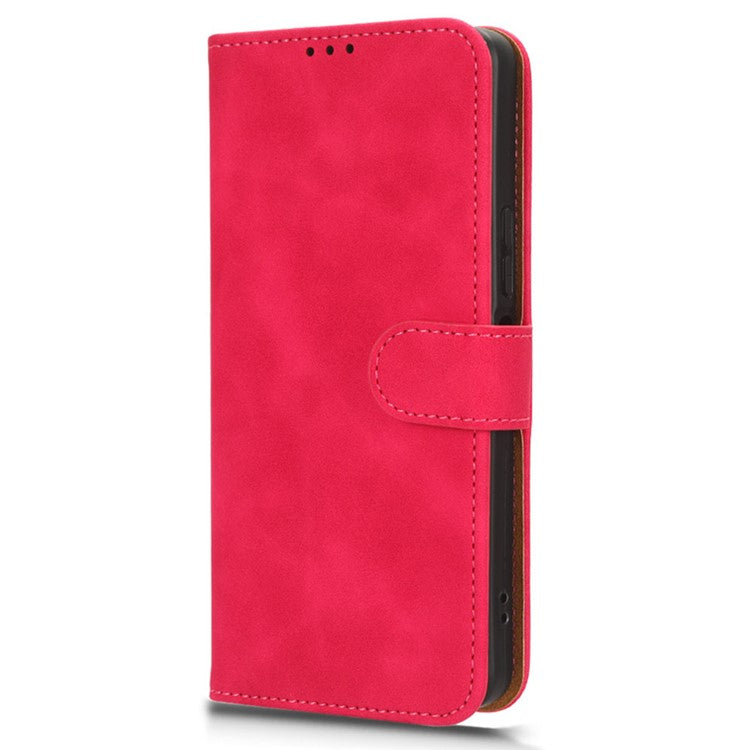 For vivo Y78 5G PU Leather Wallet Cover Flip Stand Skin-touch Magnetic Clasp Phone Case - Rose