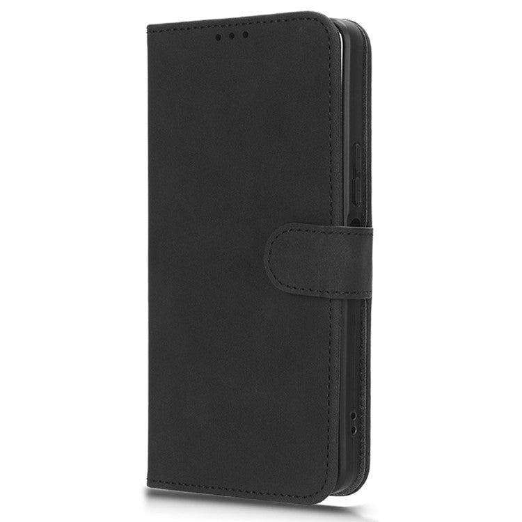 For vivo Y78 5G PU Leather Wallet Cover Flip Stand Skin-touch Magnetic Clasp Phone Case - Black