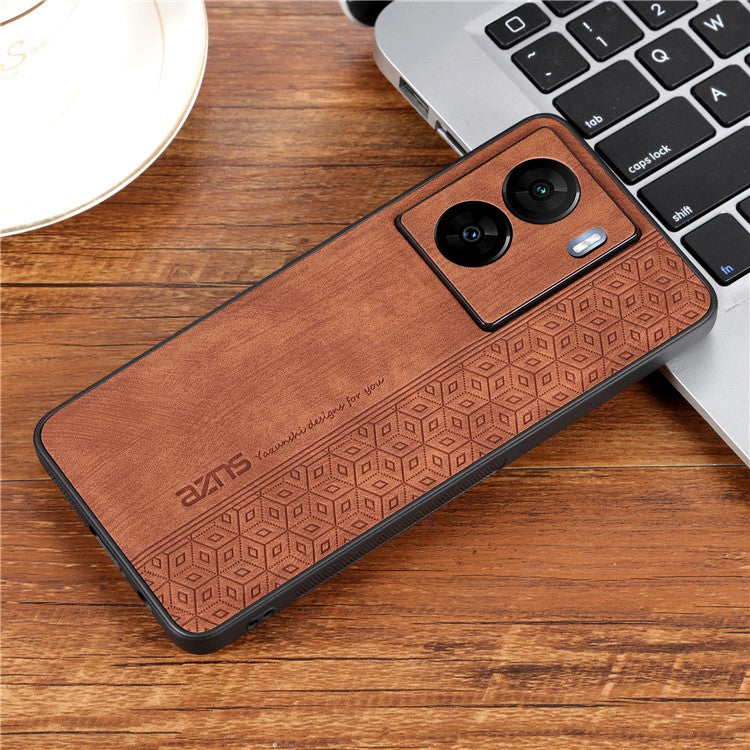 AZNS For vivo iQOO Z7 5G / Z7x 5G PU Leather+TPU Phone Case Imprinted Pattern Non-Slip Grip Cover - Brown