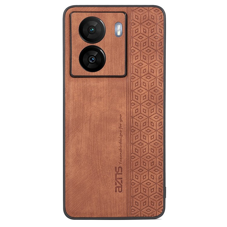 AZNS For vivo iQOO Z7 5G / Z7x 5G PU Leather+TPU Phone Case Imprinted Pattern Non-Slip Grip Cover - Brown