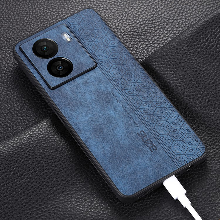 AZNS For vivo iQOO Z7 5G / Z7x 5G PU Leather+TPU Phone Case Imprinted Pattern Non-Slip Grip Cover - Brown