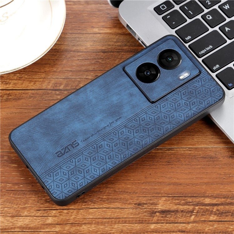 AZNS For vivo iQOO Z7 5G / Z7x 5G PU Leather+TPU Phone Case Imprinted Pattern Non-Slip Grip Cover - Blue