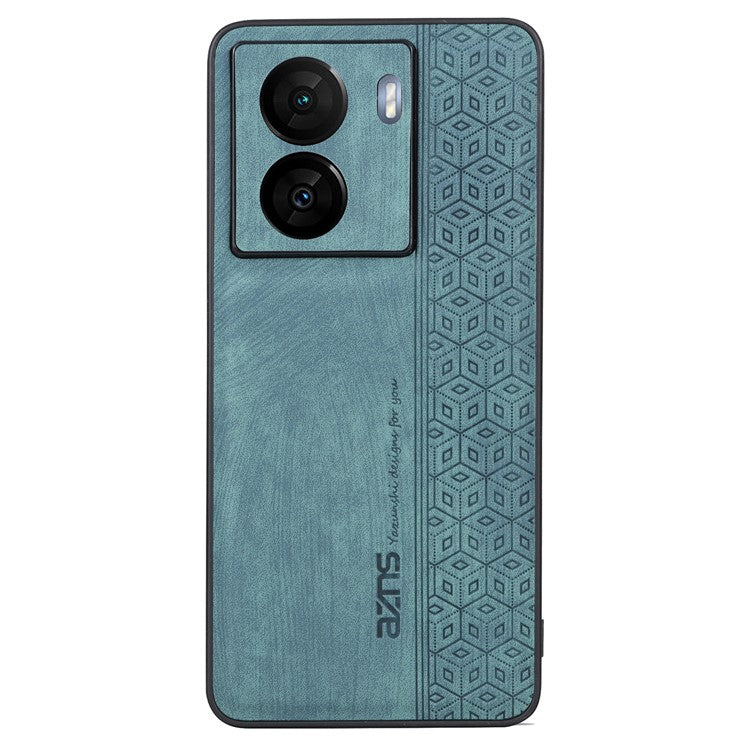 AZNS For vivo iQOO Z7 5G / Z7x 5G PU Leather+TPU Phone Case Imprinted Pattern Non-Slip Grip Cover - Green