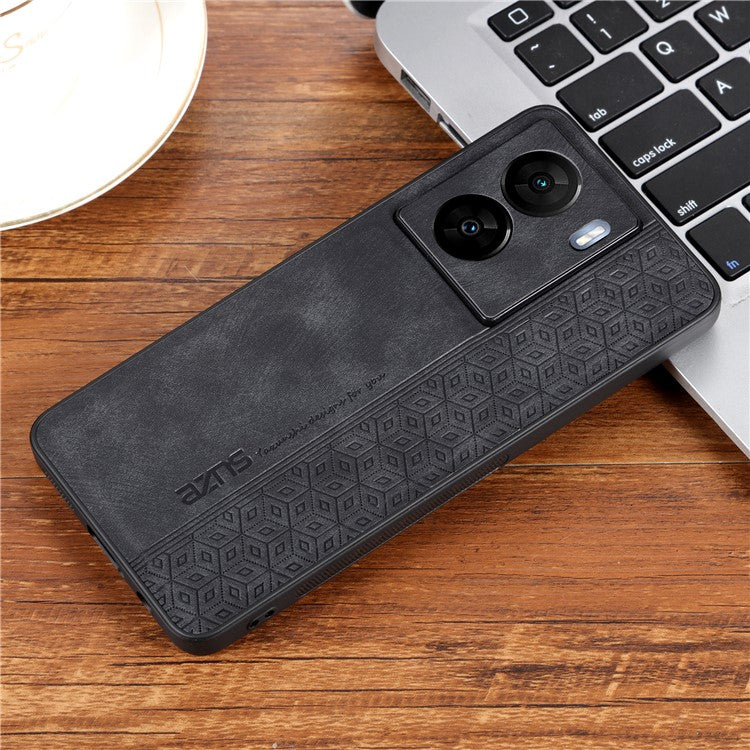 AZNS For vivo iQOO Z7 5G / Z7x 5G PU Leather+TPU Phone Case Imprinted Pattern Non-Slip Grip Cover - Black