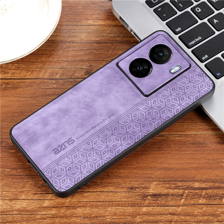 AZNS For vivo iQOO Z7 5G / Z7x 5G PU Leather+TPU Phone Case Imprinted Pattern Non-Slip Grip Cover - Purple