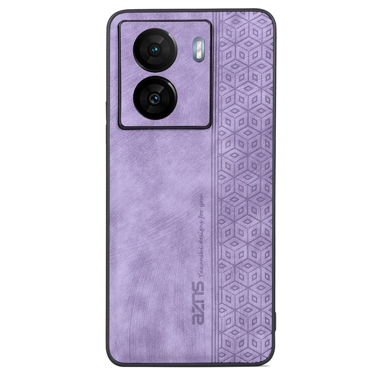 AZNS For vivo iQOO Z7 5G / Z7x 5G PU Leather+TPU Phone Case Imprinted Pattern Non-Slip Grip Cover - Purple