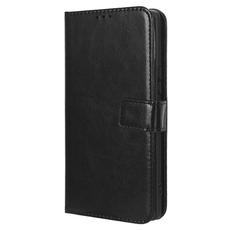 For vivo V29 5G / S17 5G / S17 Pro 5G / S17t 5G Magnetic Closure Wallet Phone Case Crazy Horse Texture Leather Stand Flip Cover - Black