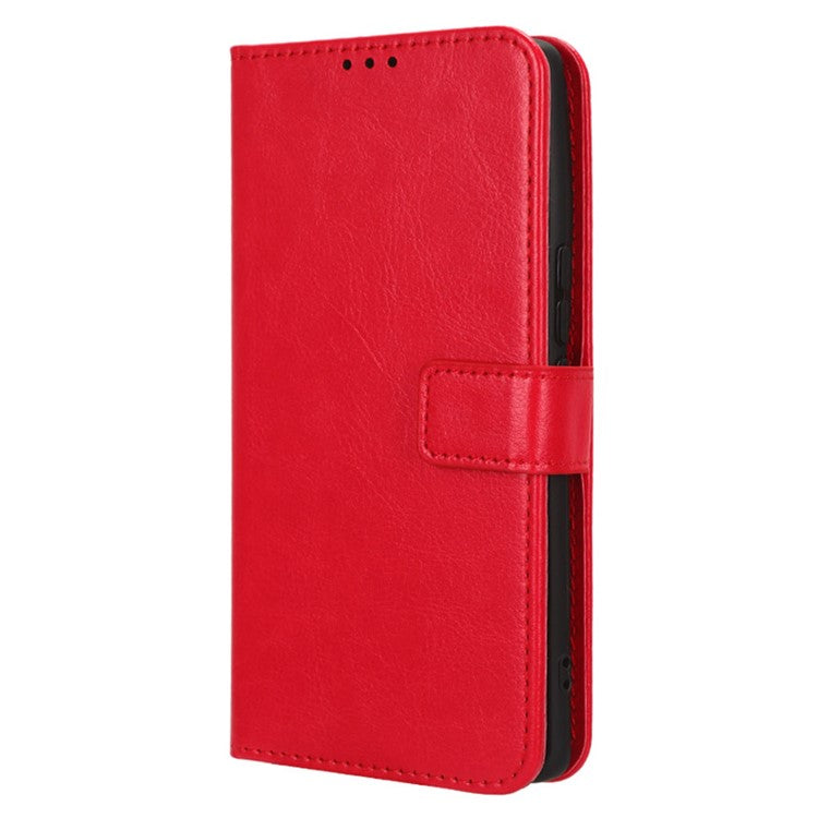 For vivo V29 5G / S17 5G / S17 Pro 5G / S17t 5G Magnetic Closure Wallet Phone Case Crazy Horse Texture Leather Stand Flip Cover - Red