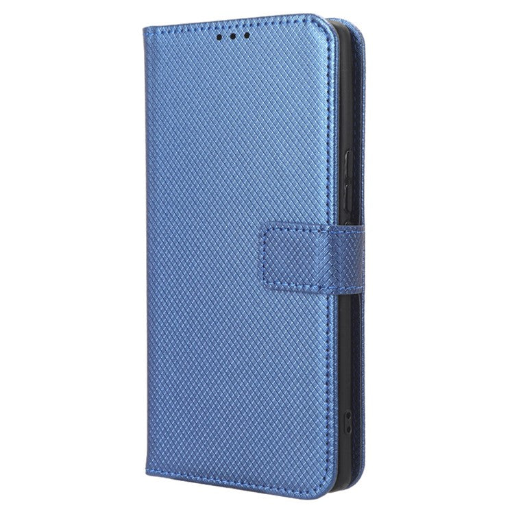 For vivo V29 5G / S17 5G / S17 Pro 5G / S17t 5G PU Leather Phone Case Stand Wallet Anti-Dust Phone Shell Diamond Texture Cover - Blue