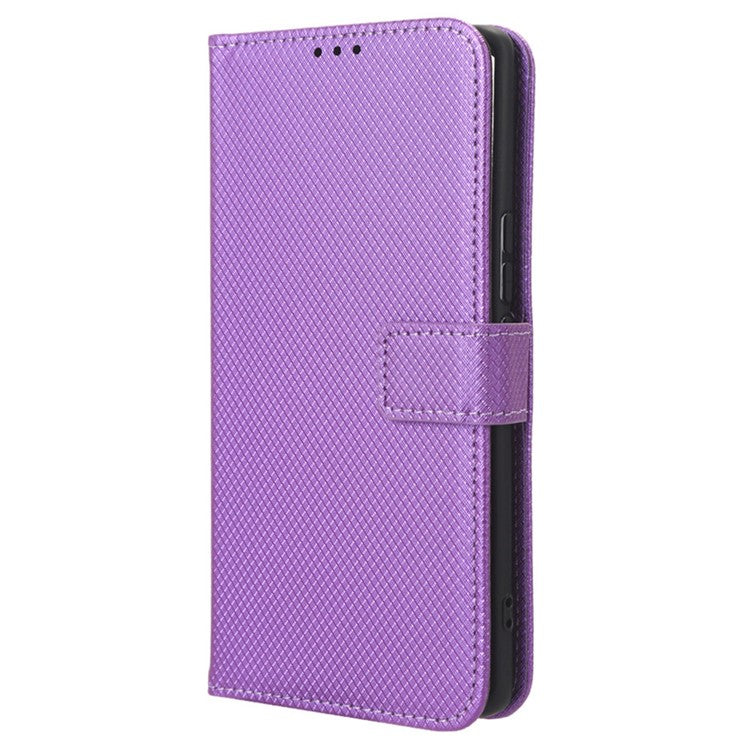 For vivo V29 5G / S17 5G / S17 Pro 5G / S17t 5G PU Leather Phone Case Stand Wallet Anti-Dust Phone Shell Diamond Texture Cover - Purple