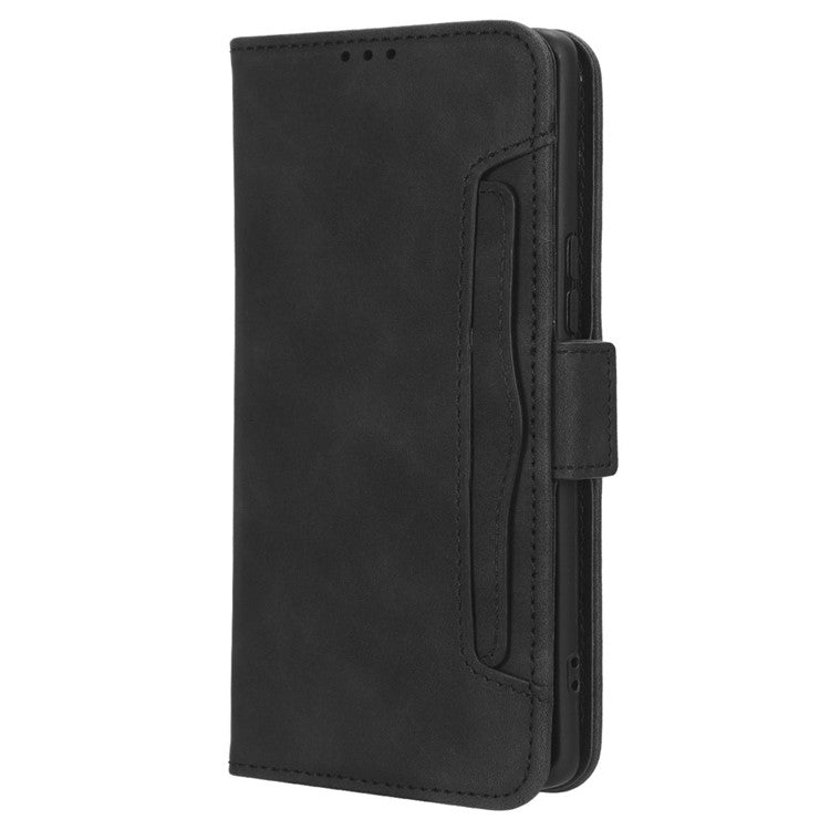 For vivo V29 5G / S17 5G / S17 Pro 5G / S17t 5G Multiple Card Slots PU Leather Phone Cover Foldable Stand Case Wallet Phone Shell - Black