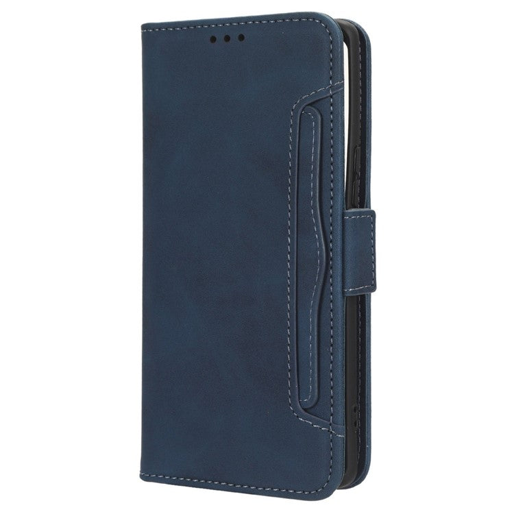 For vivo V29 5G / S17 5G / S17 Pro 5G / S17t 5G Multiple Card Slots PU Leather Phone Cover Foldable Stand Case Wallet Phone Shell - Blue