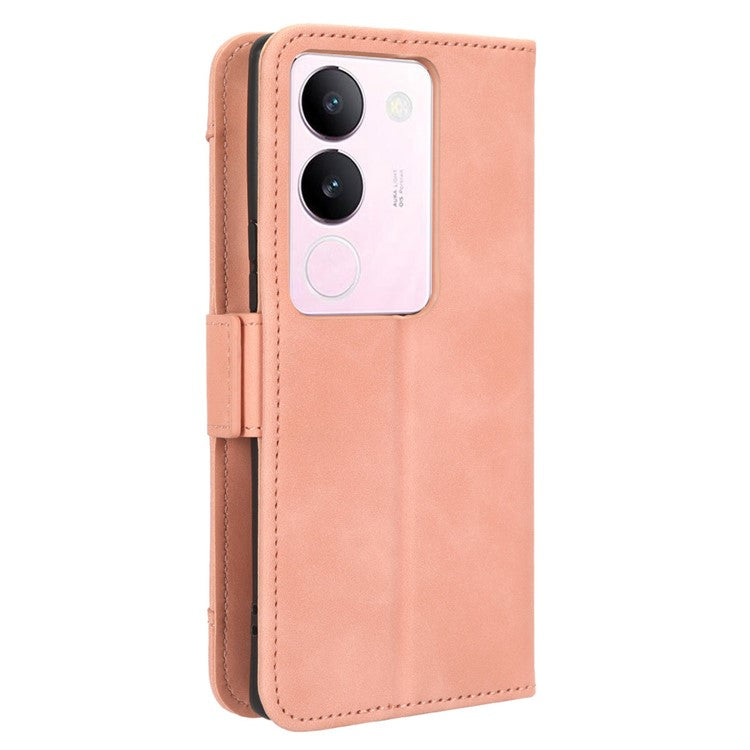 For vivo V29 5G / S17 5G / S17 Pro 5G / S17t 5G Multiple Card Slots PU Leather Phone Cover Foldable Stand Case Wallet Phone Shell - Pink