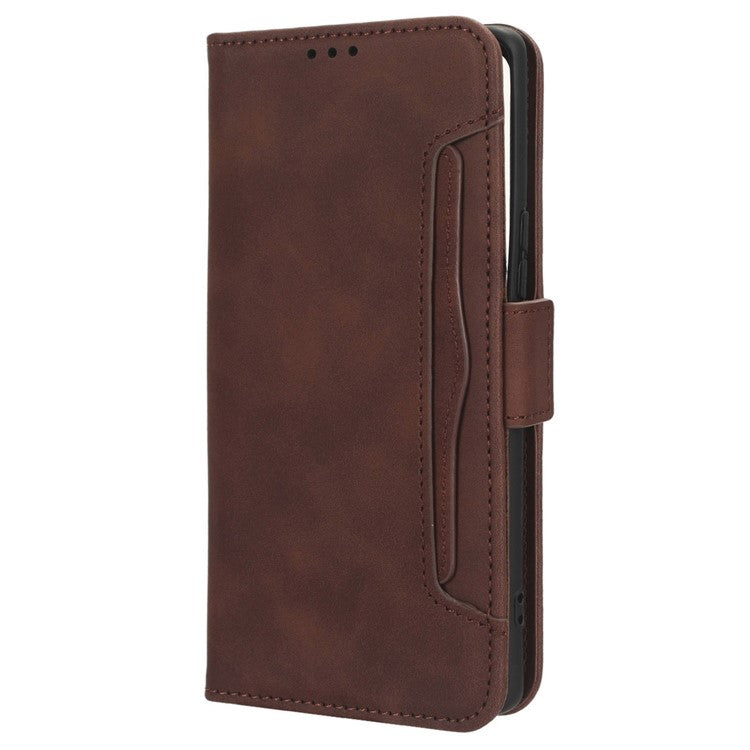 For vivo V29 5G / S17 5G / S17 Pro 5G / S17t 5G Multiple Card Slots PU Leather Phone Cover Foldable Stand Case Wallet Phone Shell - Brown