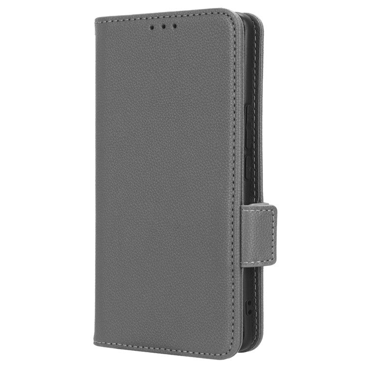 For vivo V29 5G / S17 5G / S17 Pro 5G / S17t 5G Litchi Texture Phone Case Wallet Stand Magnetic Closure PU Leather Phone Cover - Grey