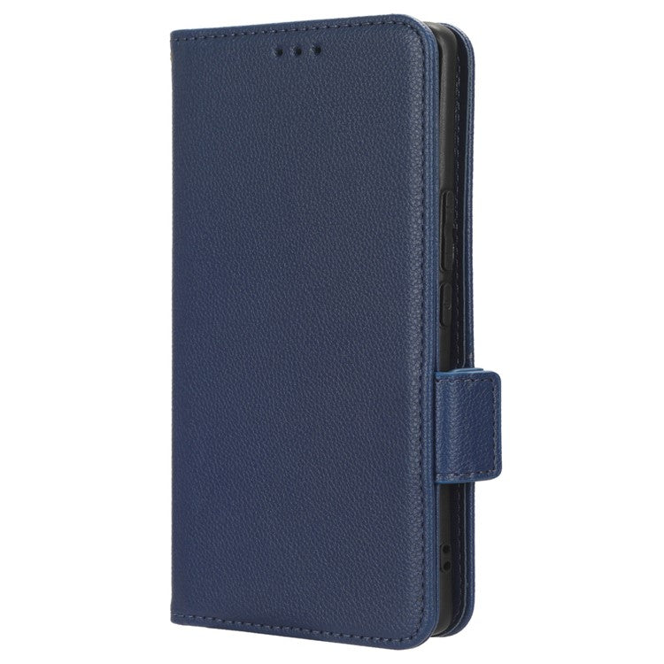 For vivo V29 5G / S17 5G / S17 Pro 5G / S17t 5G Litchi Texture Phone Case Wallet Stand Magnetic Closure PU Leather Phone Cover - Dark Blue