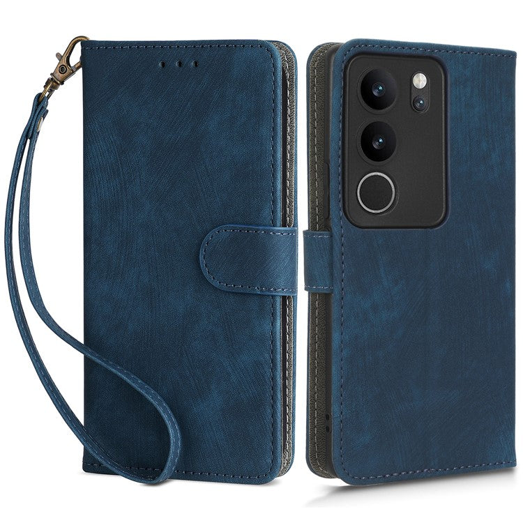 For vivo V29 5G / S17 5G / S17 Pro 5G / S17t 5G Shockproof Phone Cover RFID Blocking PU Leather+TPU Stand Phone Case Wallet - Blue