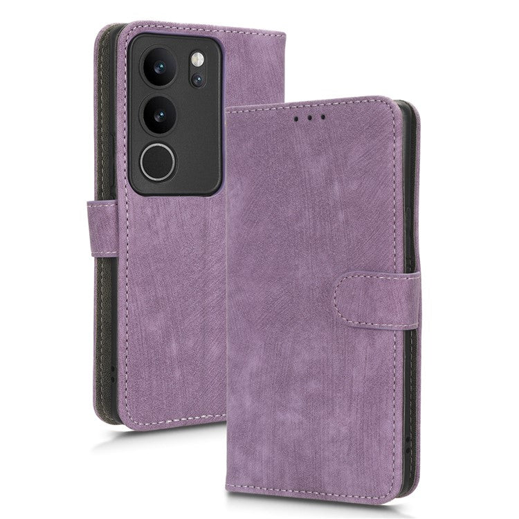 For vivo V29 5G / S17 5G / S17 Pro 5G / S17t 5G Shockproof Phone Cover RFID Blocking PU Leather+TPU Stand Phone Case Wallet - Purple