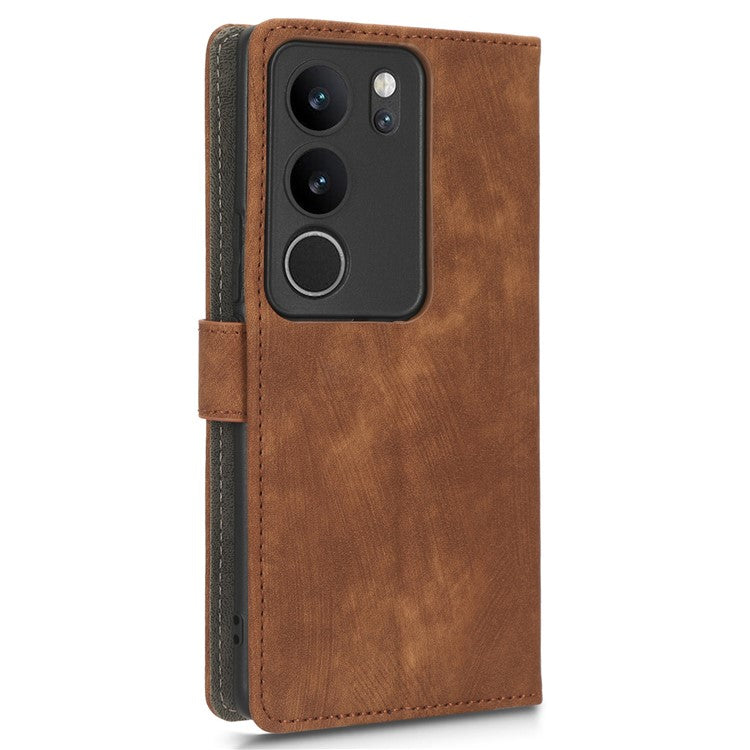 For vivo V29 5G / S17 5G / S17 Pro 5G / S17t 5G Shockproof Phone Cover RFID Blocking PU Leather+TPU Stand Phone Case Wallet - Brown