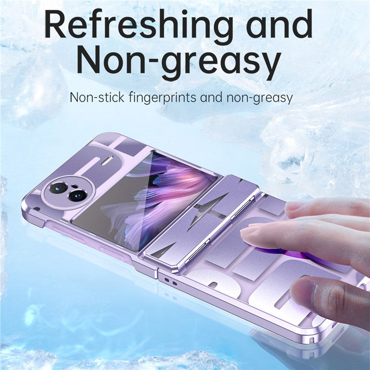 For vivo X Flip Electroplating Phone Case Hinge Protection Hard PC Cover - Purple