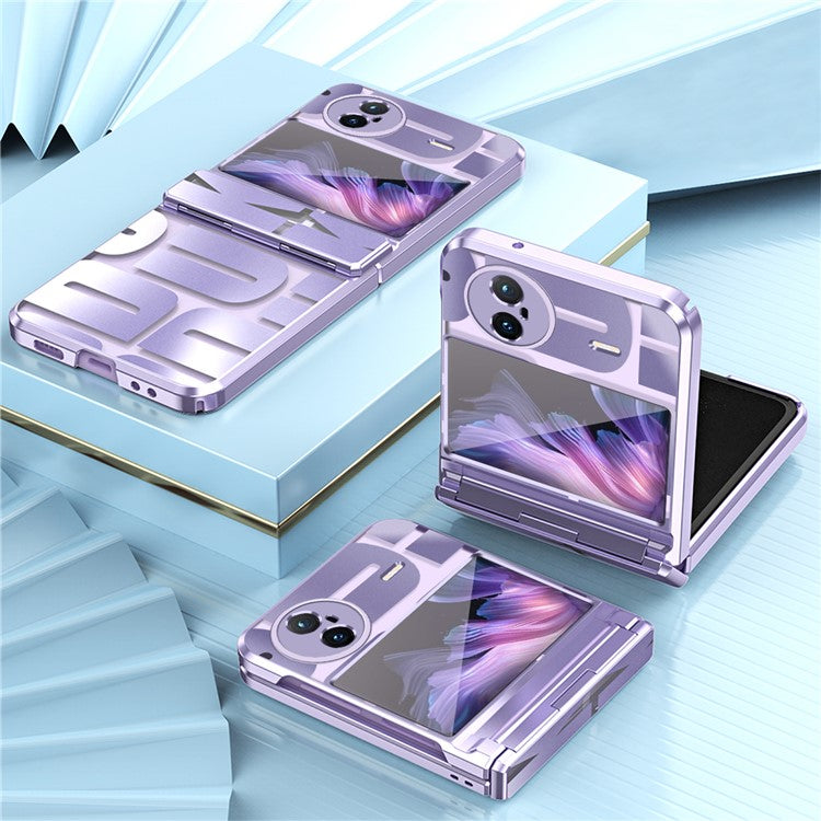 For vivo X Flip Electroplating Phone Case Hinge Protection Hard PC Cover - Purple