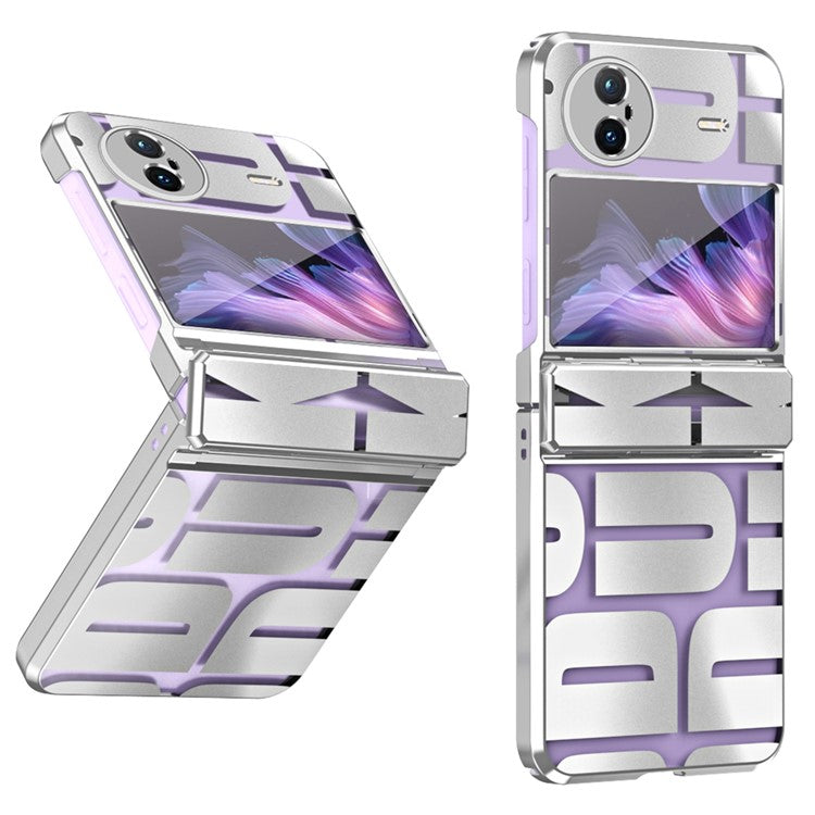 For vivo X Flip Electroplating Phone Case Hinge Protection Hard PC Cover - Silver