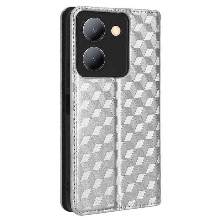 For vivo Y36 4G (Global) / Y36 5G (Global) / Y78 5G (China) / Y78m 5G / Y27 5G / Y27s 4G / Y77t 5G / Y78 5G  PU Leather Case Phone Wallet - Silver