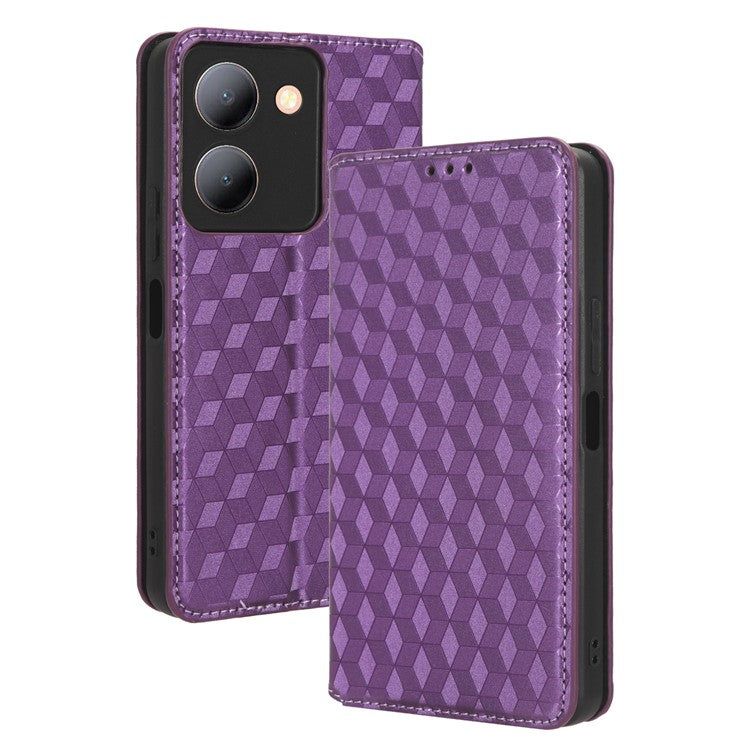 For vivo Y36 4G (Global) / Y36 5G (Global) / Y78 5G (China) / Y78m 5G / Y27 5G / Y27s 4G / Y77t 5G / Y78 5G  PU Leather Case Phone Wallet - Purple