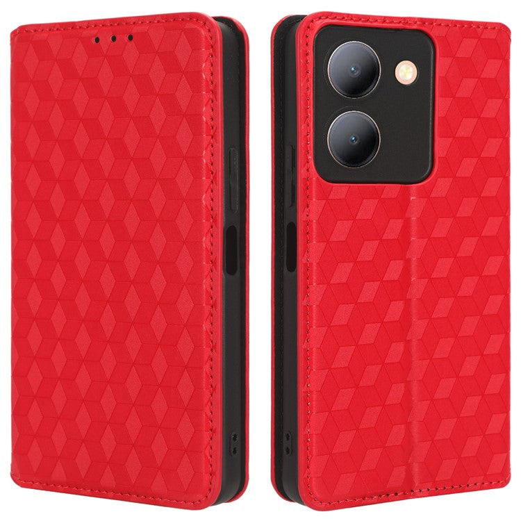 For vivo Y36 4G (Global) / Y36 5G (Global) / Y78 5G (China) / Y78m 5G / Y27 5G / Y27s 4G / Y77t 5G / Y78 5G  PU Leather Case Phone Wallet - Red