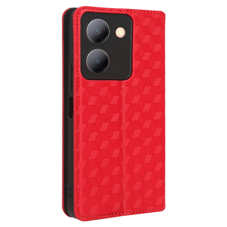 For vivo Y36 4G (Global) / Y36 5G (Global) / Y78 5G (China) / Y78m 5G / Y27 5G / Y27s 4G / Y77t 5G / Y78 5G  PU Leather Case Phone Wallet - Red