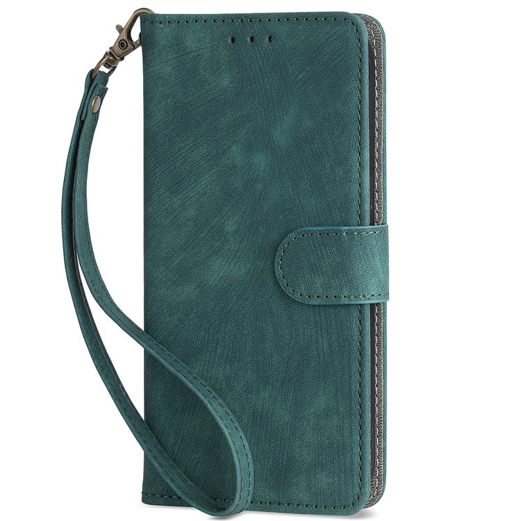 For vivo Y36 4G (Global) / Y36 5G (Global) / Y78 5G (China) / Y78m 5G / Y27 5G / Y27s 4G / Y77t 5G / Y78 5G RFID Blocking Wallet Case with Strap - Green